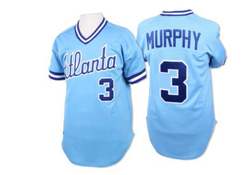 Light Blue Authentic Dale Murphy Men's Atlanta Braves 1982 Throwback Jersey