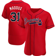 Red Authentic Greg Maddux Men's Atlanta Braves Alternate Jersey