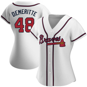 White Replica Travis Demeritte Women's Atlanta Braves Home Jersey